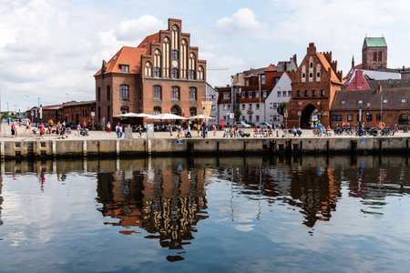 The Old Hansa Harbor of Wismar, Germanyのeditorial素材