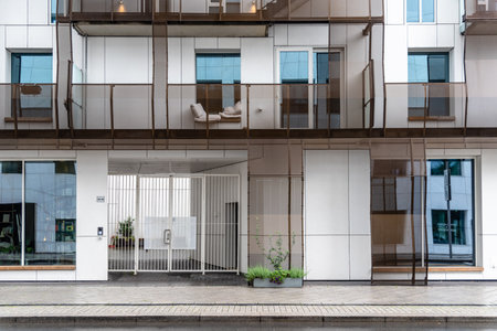 Modern luxury residential buildings in Barcode Project area in Oslo, Norwayのeditorial素材