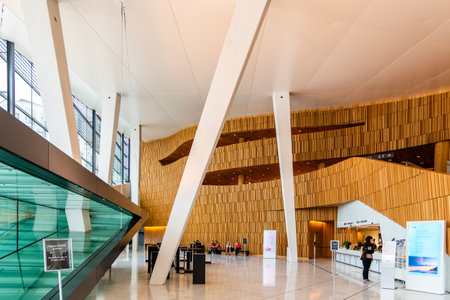 Opera house in Oslo. Interior view of entrance and foyer.のeditorial素材