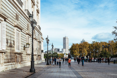 Plaza de Oriente in historic centre of Madridのeditorial素材