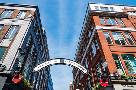 View of Carnaby Street. It is a pedestrianised shopping street in Soho in Londonのeditorial素材