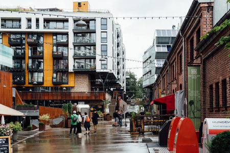 View of Mathallen Oslo, a food market in Grunerlokkaのeditorial素材