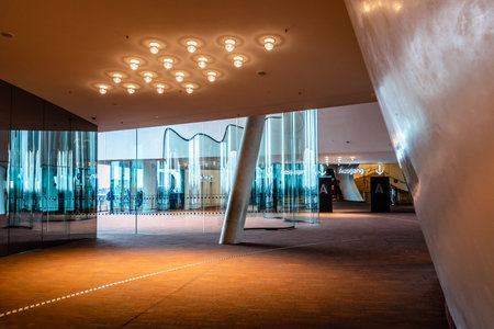 Elbphilharmonie or Elbe Philharmonic Hall in the HafenCity quarter of Hamburgのeditorial素材
