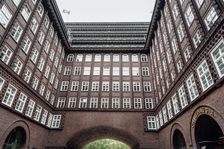 The courtyard of Chilehaus building in Hamburg