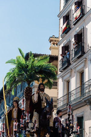 Borriquita procession during Easter Week in Madridのeditorial素材