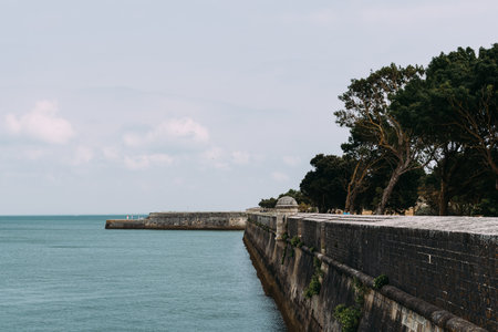 Promenade and ramparts in the citadel of Saint Martin de Reのeditorial素材