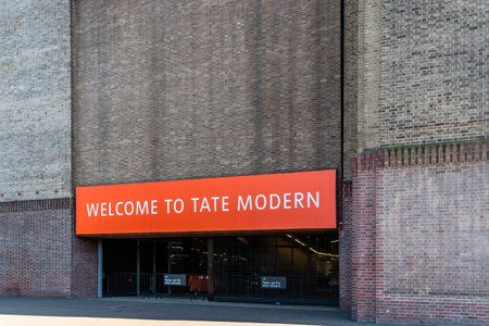 Main entrance to Tate Moden Gallery in Londonのeditorial素材