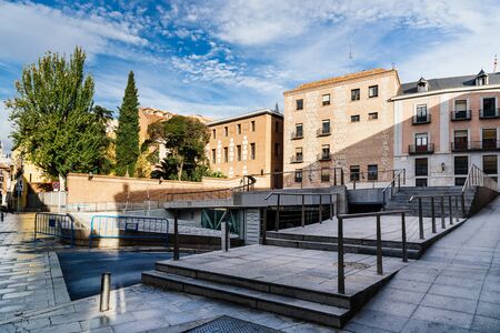 Empty Square in Historical Centre of Madridの写真素材