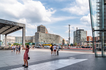 View of Potsdamer Platz in Berlin Mitteのeditorial素材
