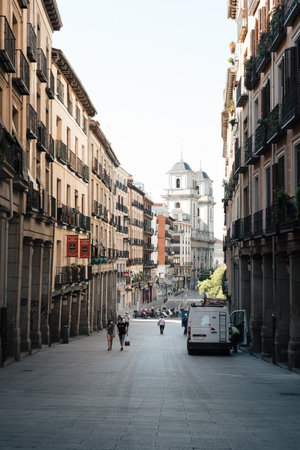 Toledo Street near Plaza Mayor in historical city centre of Madridのeditorial素材