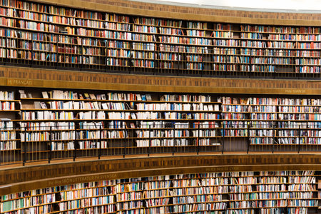 Interior view of Stockholm Public Library designed by Asplund