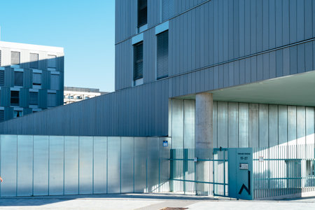 New modern apartment building exterior in Madridのeditorial素材