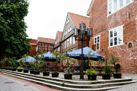 Paulaner brewery in the Old Town of Stadeのeditorial素材