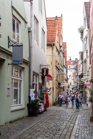 Picturesque houses in historic Schnoorviertel in Bremenのeditorial素材