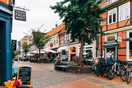 Pedestrian street in the Old Town of Stade
