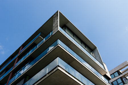Hamburg, Germany - August 7, 2019: Luxury new residential buildings in HafenCity Area of Hamburg.
