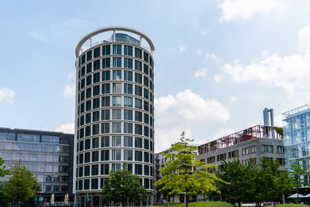 Luxury new residential buildings in HafenCity Area of Hamburgの写真素材