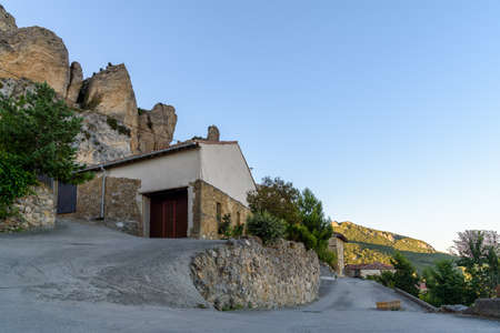 Traditional old houses in the small village of Cellorigo in La Rioja