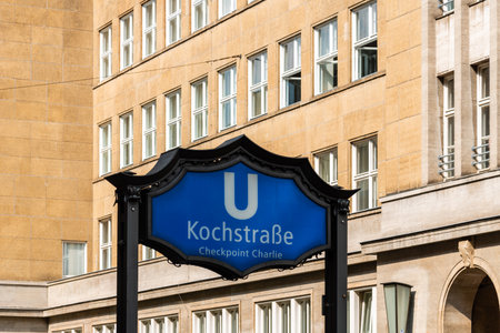 Underground station of Checkpoint Charlie in Berlinのeditorial素材