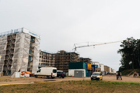 Restoration works of Colossus building in Rugen Islandのeditorial素材
