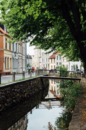 Canal in historic centre of Wismar, Germany