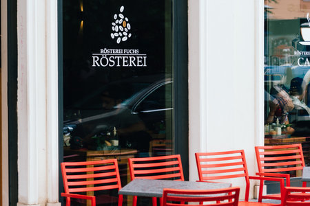 Store window of Rosterei Fuchs in Schwerinのeditorial素材