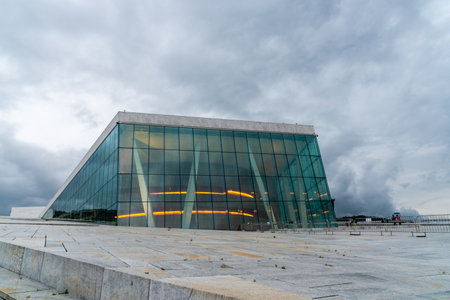 Exterior view of Opera house in Osloのeditorial素材