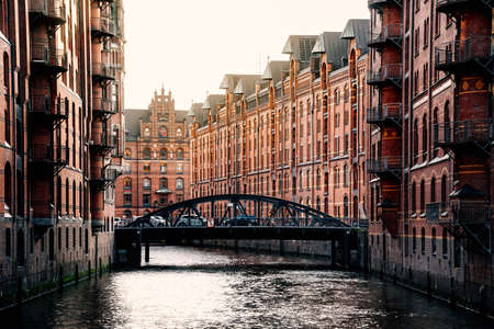 The Warehouse District or Speicherstadt in Hamburg.の写真素材