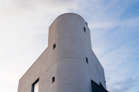 Modern minimalist architecture luxury home in Madridのeditorial素材