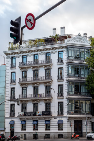 Recently renovated luxury apartment building in city centre of Madridのeditorial素材