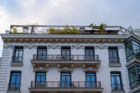 Recently renovated luxury apartment building in city centre of Madridのeditorial素材