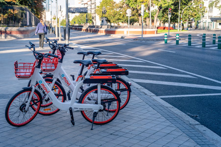 Movi bike hire station in central Madrid