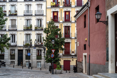 Picturesque view of Nuncio Street in central Madridのeditorial素材