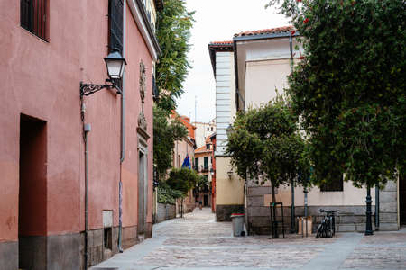 Picturesque view of Nuncio Street in central Madridの写真素材