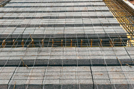 Detail of reinforced concrete slab under construction