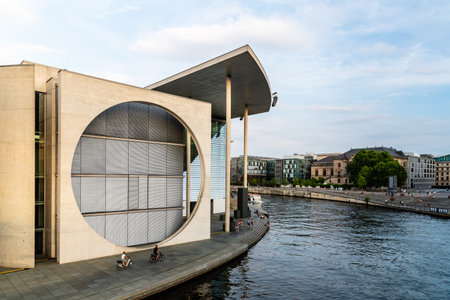 Panoramic view of Marie-Elisabeth-Luders-Haus building in Berlinのeditorial素材
