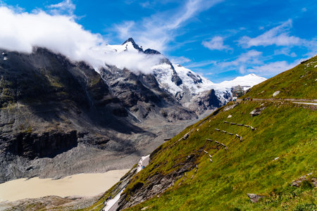 Scenic View of Grossglockner Glacier, Alps Mountain Range, Austriaの写真素材