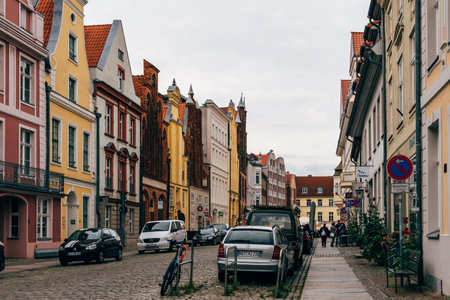 Scenic view of the old town of Stralsundのeditorial素材