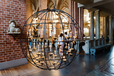 Interior view of the church of Storkyrkan in Stockholmのeditorial素材