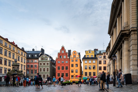 Scenic view of Stortorget square in Gamla Stan in Stockholmのeditorial素材