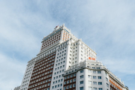 Hotel Riu Plaza Spain in Madrid against sky