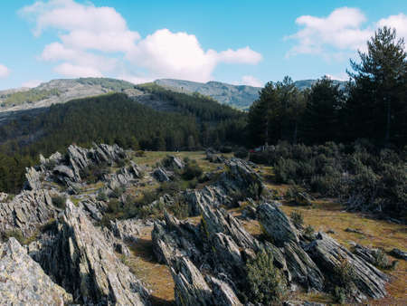 Aerial landscape photography mountain pass in Madrid