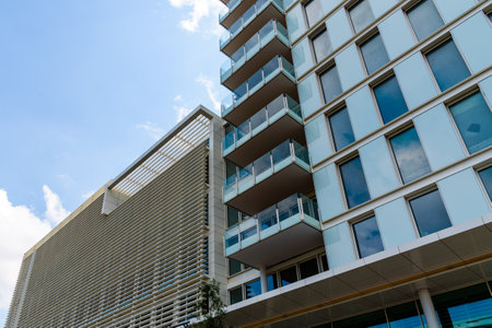 Quartier Am Strandkai luxury apartment building in Harbour City Area of Hamburgのeditorial素材