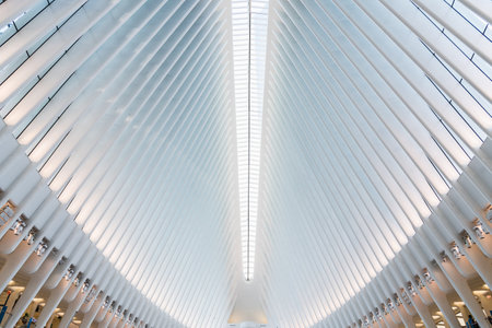 Interior View of World Trade Center Transportation Hub in New York, USA.