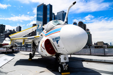 Grumman A6- Intruder fighter aircraft in Intrepid museum in New York