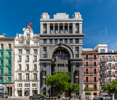 The Mercantile and Industrial bank building in Madridのeditorial素材
