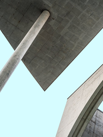 Contemporary architecture detail. Concrete facade in Berlinのeditorial素材