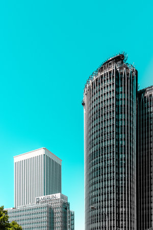 Modern Office Buildings in AZCA Financial District in Madridのeditorial素材