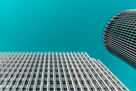 Modern Office Buildings in AZCA Financial District in Madrid