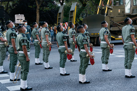 Soldiers during Spanish National Day Army Parade in Madrid.のeditorial素材